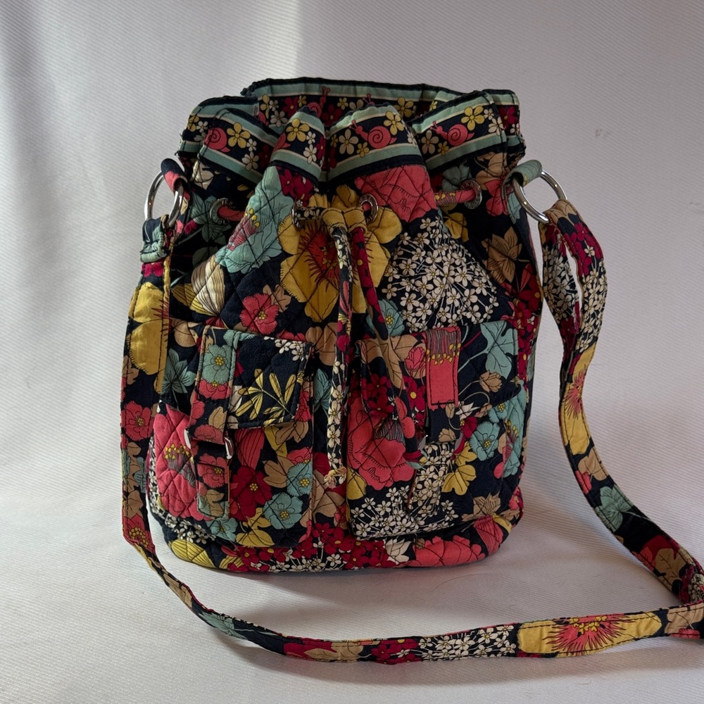 Vera Bradley Vibrant Floral Drawstring Crossbody Bag